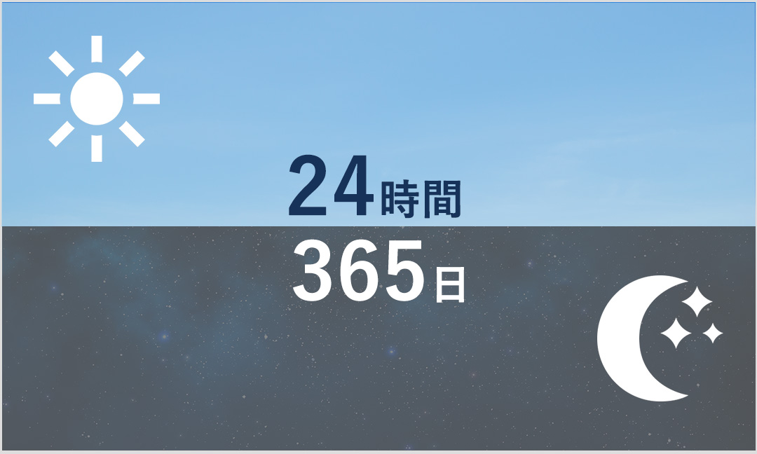 24時間365日対応